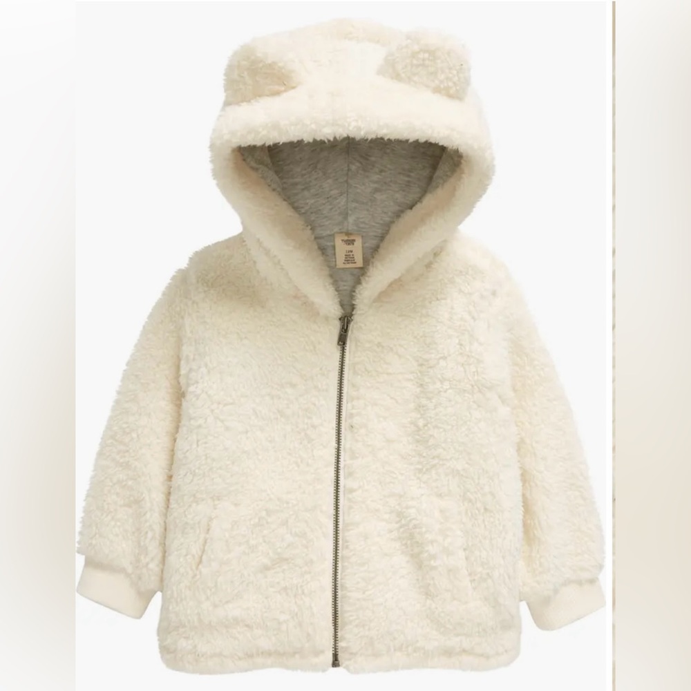 NWT Tucker+Tate Cozy Hooded High Pile Fleece Jacket, 24M